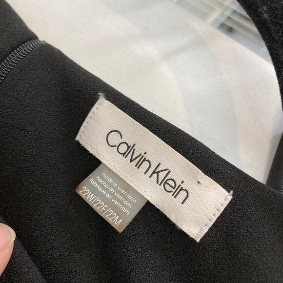 Calvin Klein Black Elegant Cape Overlay Dress Size 22W Minimalist Old Money - Picture 5 of 12